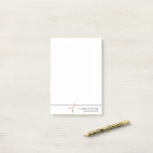 Elegant modern roos goudschaar post-it® notes (Op bureau)
