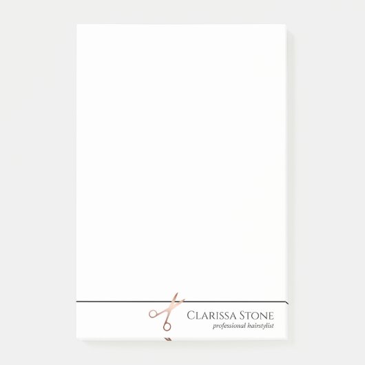 Elegant modern roos goudschaar post-it® notes (Voorkant)
