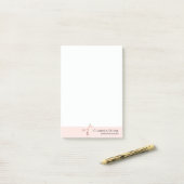 Elegant modern roos goudschaar post-it® notes (Op bureau)
