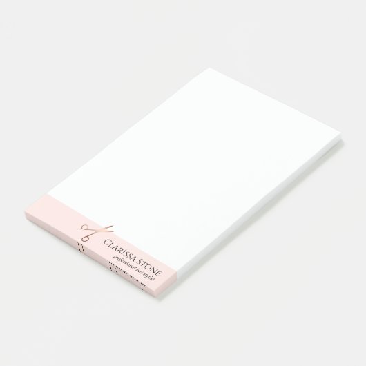 Elegant modern roos goudschaar post-it® notes (Schuin)