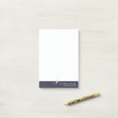 Elegant modern roos goudschaar post-it® notes (Op bureau)