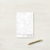 Elegant modern roos goudschaar post-it® notes (Op bureau)