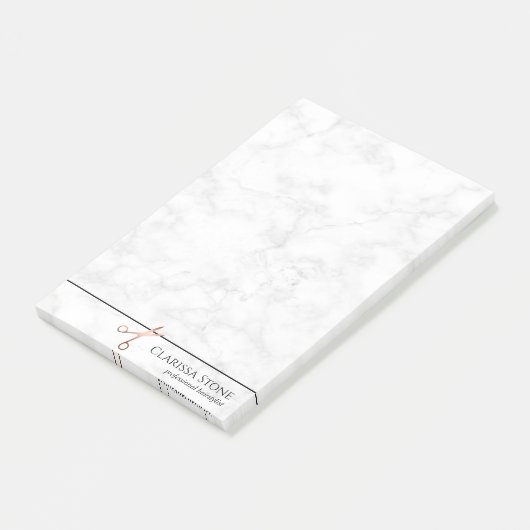 Elegant modern roos goudschaar post-it® notes (Schuin)