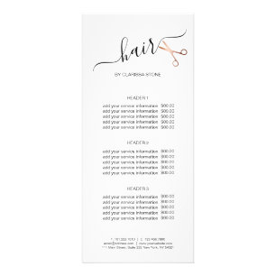 Elegant modern roos goudschaar reclamekaart