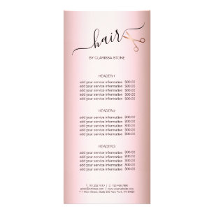 Elegant modern roos goudschaar reclamekaart