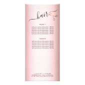 Elegant modern roos goudschaar reclamekaart (Achterkant)