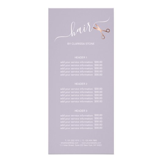 Elegant modern roos goudschaar reclamekaart (Voorkant)