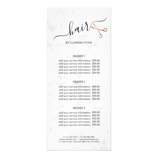 Elegant modern roos goudschaar reclamekaart (Voorkant)