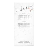 Elegant modern roos goudschaar reclamekaart (Achterkant)