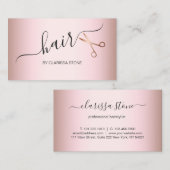 Elegant modern roos goudschaar visitekaartje (Voorkant / Achterkant)