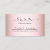 Elegant modern roos goudschaar visitekaartje (Achterkant)