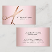 Elegant modern roos goudschaar visitekaartje (Voorkant / Achterkant)