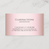 Elegant modern roos goudschaar visitekaartje (Achterkant)