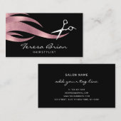 Elegant modern roos goudschaar visitekaartje (Voorkant / Achterkant)