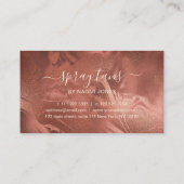 Elegant modern roos goudsmeedtans voor kopergoud visitekaartje (Achterkant)