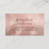 Elegant modern roos goudsmeedtans voor kopergoud visitekaartje (Achterkant)