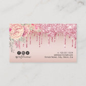 Elegant modern roos goudwimpers visitekaartje (Achterkant)