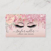 Elegant modern roos goudwimpers visitekaartje (Voorkant)