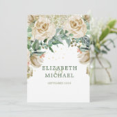 Elegant modern Roos Joods huwelijk Chuppah Kaart (Staand voorkant)