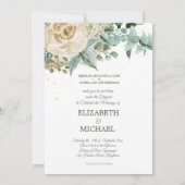 Elegant modern Roos Joods huwelijk Chuppah Kaart (Achterkant)