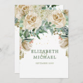 Elegant modern Roos Joods huwelijk Chuppah Kaart (Voorkant / Achterkant)