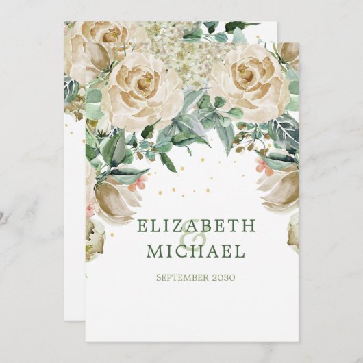 Elegant modern Roos Joods huwelijk Chuppah Kaart (Voorkant / Achterkant)