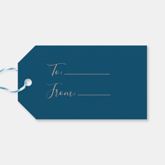 Elegant modern roos Prettige feestdagen Cadeaulabel (Achterkant Horizontaal)