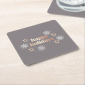 Elegant modern roos Prettige feestdagen Kartonnen Onderzetters (Schuin)