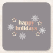 Elegant modern roos Prettige feestdagen Kartonnen Onderzetters (Voorkant)