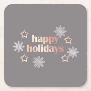 Elegant modern roos Prettige feestdagen Kartonnen Onderzetters