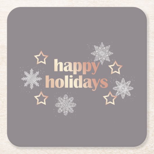 Elegant modern roos Prettige feestdagen Kartonnen Onderzetters (Voorkant)