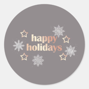 Elegant modern roos Prettige feestdagen Ronde Sticker
