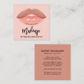Elegant modern Roos Roze Lips Makeup Artist Square Vierkante Visitekaartje (Voorkant / Achterkant)
