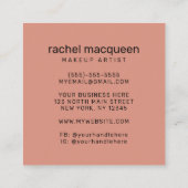 Elegant modern Roos Roze Lips Makeup Artist Square Vierkante Visitekaartje (Achterkant)