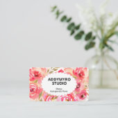 Elegant Modern Rose Floral Business Card Visitekaartje (Staand voorkant)