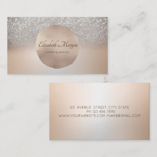 Elegant Modern, Rose Goud Cirkel Bokeh Ombre Visitekaartje