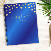 Elegant Modern Royal Blue en Gold Monogrammed Notitieboek