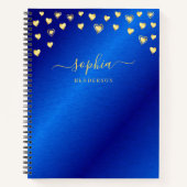 Elegant Modern Royal Blue en Gold Monogrammed Notitieboek (Voorkant)