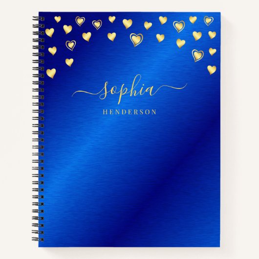Elegant Modern Royal Blue en Gold Monogrammed Notitieboek (Voorkant)