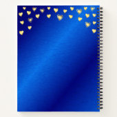 Elegant Modern Royal Blue en Gold Monogrammed Notitieboek (Achterkant)