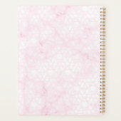 Elegant Modern Roze Abstract Marmeren Naam Goud Planner (Achterkant)