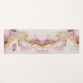 Elegant modern roze Abstract monogram goud Yogamat (Achterkant (horizontaal))