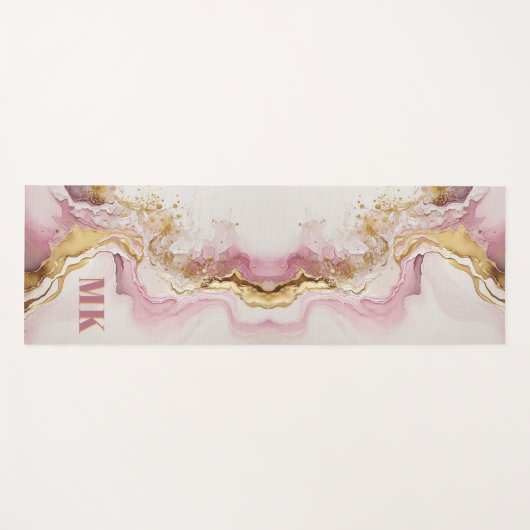 Elegant modern roze Abstract monogram goud Yogamat (Voorkant (horizontaal))