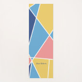 Elegant modern roze blauw geel geometrisch patroon yogamat (Voorkant)