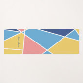 Elegant modern roze blauw geel geometrisch patroon yogamat (Voorkant (horizontaal))