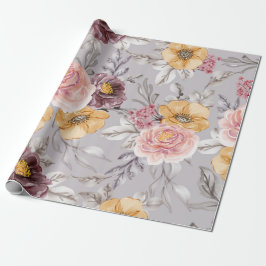 Elegant modern roze bloemeninpakpapier cadeaupapier