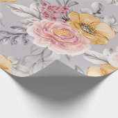 Elegant modern roze bloemeninpakpapier cadeaupapier (Hoek)