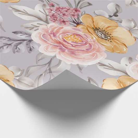 Elegant modern roze bloemeninpakpapier cadeaupapier (Hoek)
