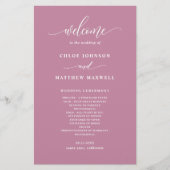 Elegant modern roze bruiloft programma (Voorkant)