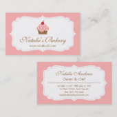 Elegant, modern, roze cake, bakkerij visitekaartje (Voorkant / Achterkant)
